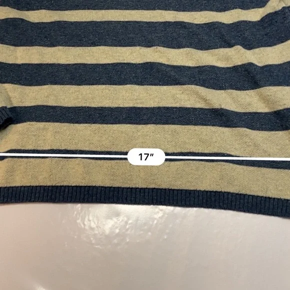 Sweet n Sinful Striped Blue / Cream Classic Casual Knit Top Size Small - Picture 11 of 15